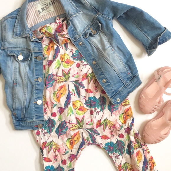 Zara Other - Zara BabyGirl Fruits & Flowers Romper Jumper
